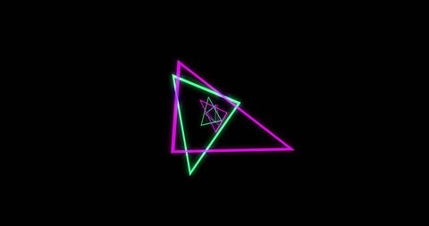 Dynamic Neon Triangle Montage on Black Background - Download Free Stock Images Pikwizard.com
