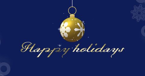 Elegant Festive Gold Ornament with Happy Holidays Text
