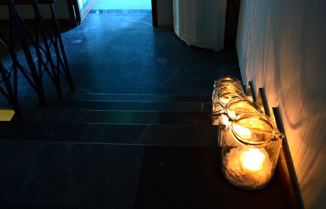 Beautifully Lit Staircase With Candle Lanterns - Download Free Stock Photos Pikwizard.com