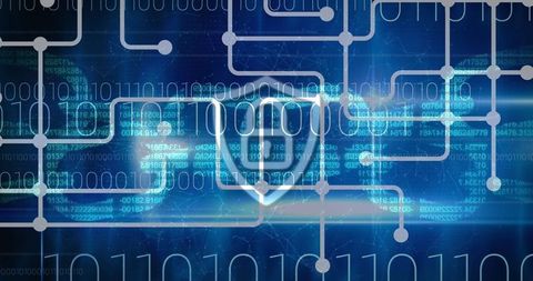 Digital Security Concept with Padlock and Binary Code Overlay - Download Free Stock Images Pikwizard.com