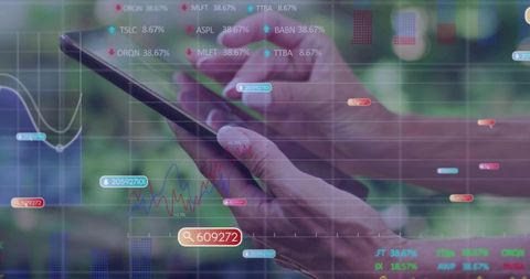 Investor Analyzing Live Stock Data on Tablet Screen