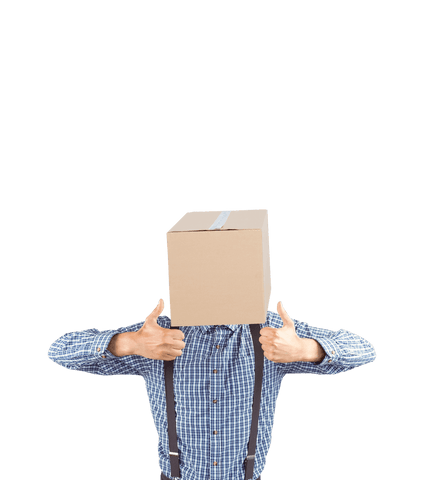 transparent businessman with cardboard box head giving thumbs up - Download Free Stock Videos Pikwizard.com
