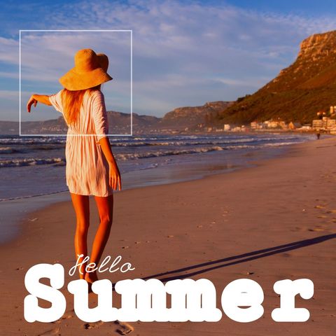 young woman enjoying sunset stroll on relaxing summer beach - Download Free Stock Templates Pikwizard.com