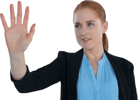confident businesswoman using transparent interface technology - Download Free Stock Videos Pikwizard.com