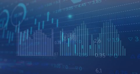 Financial Graphs on Digital Screen with Circles and Zero Percent Display - Download Free Stock Images Pikwizard.com