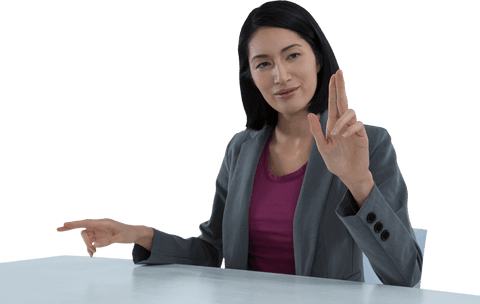 Businesswoman Interacting with Transparent Virtual Display - Download Free Stock Videos Pikwizard.com