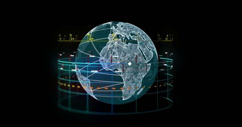 Global Financial Data Processing with Digital Globe Visualization - Download Free Stock Images Pikwizard.com