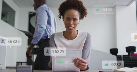 Digital Networking: Businesswoman Analyzing Social Media Data - Download Free Stock Images Pikwizard.com