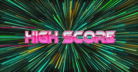 High Score Banner with Neon Light Trails - Download Free Stock Images Pikwizard.com