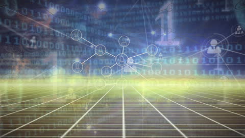 Abstract Digital Network with Binary Code and DNA Elements