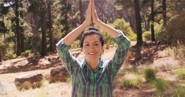 Woman Practicing Yoga in Serene Forest Environment - Download Free Stock Images Pikwizard.com