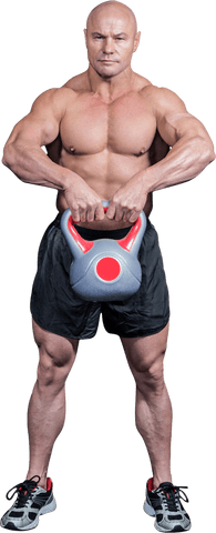 transparent portrait of bald bodybuilder holding kettlebell - Download Free Stock Videos Pikwizard.com