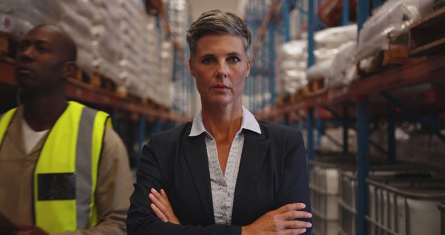 Confident Female Warehouse Manager Inside Storage Facility - Download Free Stock Images Pikwizard.com