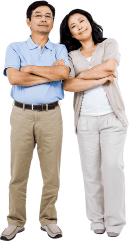 transparent background of mature couple smiling with arms folded - Download Free Stock Videos Pikwizard.com