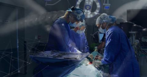 Surgical Team Performing Precision Operation with Advanced Equipment