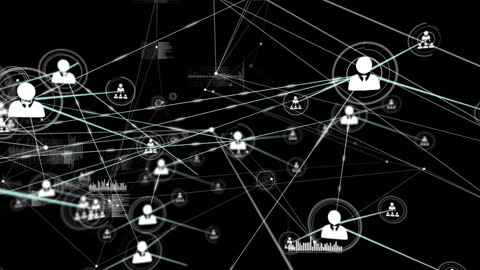 Global Network Connections with Illustrated Data Visualization Icons