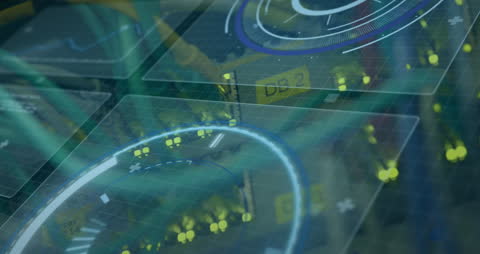 Futuristic Digital Data Visualization with Abstract Tech Interfaces