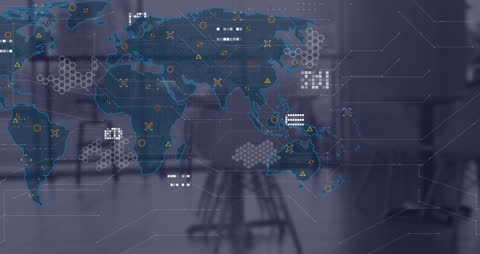 Global Data Processing and Technology Connections Concept