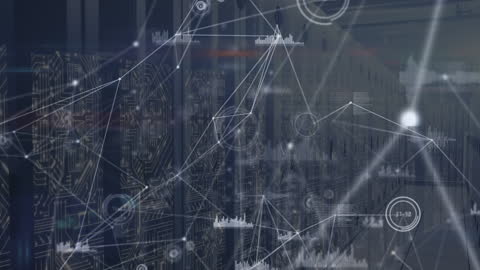 Digital Network Animation Over Advanced Data Center Server Room
