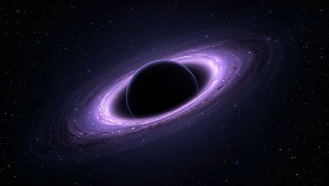 Mesmerizing black hole with glowing accretion disk in deep space