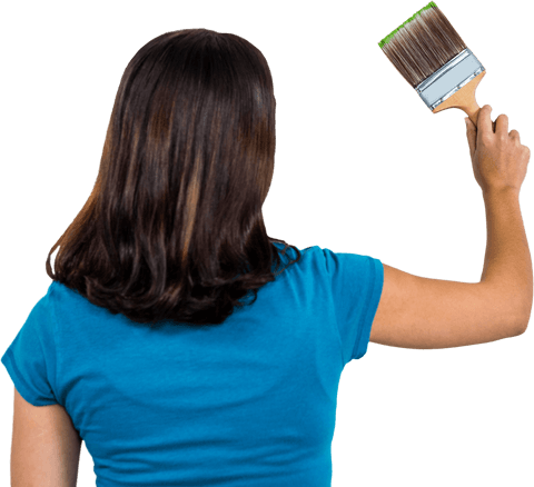 transparent background woman painting wall rear view - Download Free Stock Videos Pikwizard.com
