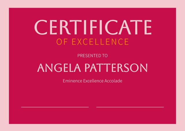 Bold Red Certificate of Excellence for Academic and Professional Achievements - Download Free Stock Templates Pikwizard.com