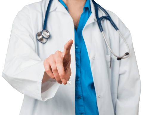 Female Doctor Pointing Finger on Transparent Background - Download Free Stock Videos Pikwizard.com