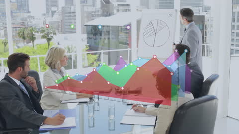 Business Team Analyzing Graphs and Data