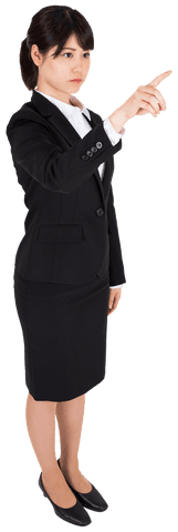 Transparent Asian Businesswoman Pointing Woman Modeling Success