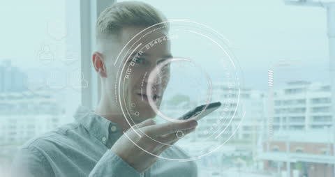 Futuristic Data Processing Concept with Holographic Display