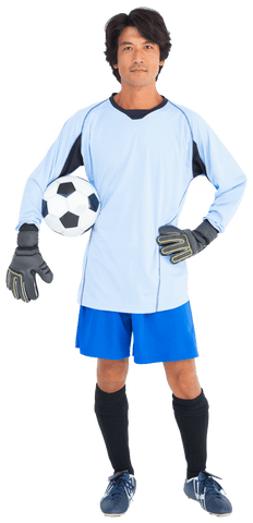 Transparent Portrait of Asian Male Soccer Goalkeeper with Football - Download Free Stock Videos Pikwizard.com