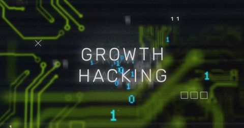Futuristic Digital Growth Hacking Concept with Circuit Overlay