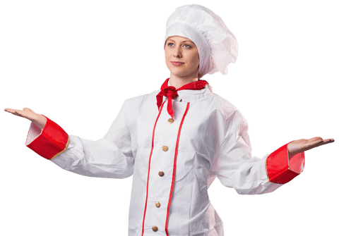 confident chef in traditional uniform against transparent background - Download Free Stock Videos Pikwizard.com