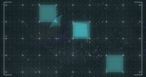 abstract holographic grid with illuminated squares on dark background - Download Free Stock Images Pikwizard.com