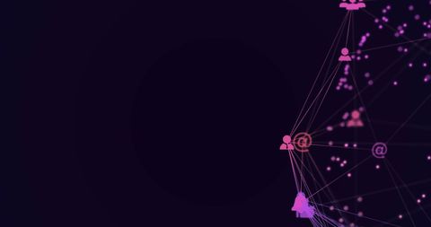 Abstract Digital Network Connections with Icons and Nodes - Download Free Stock Images Pikwizard.com
