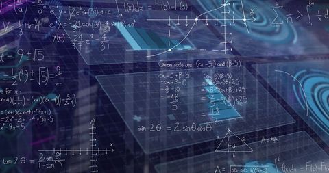 Augmented reality interface displaying complex math formulas
