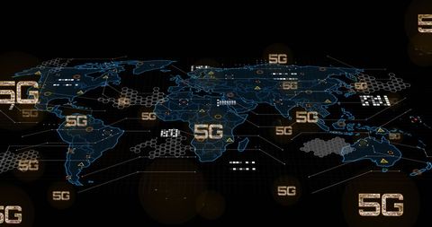 Futuristic Global 5G Map with Digital Data Overlay - Download Free Stock Images Pikwizard.com