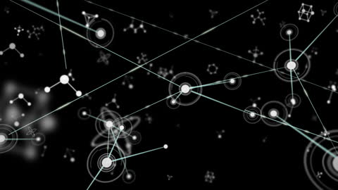 Conceptual Digital Network Connections with Futuristic Icons