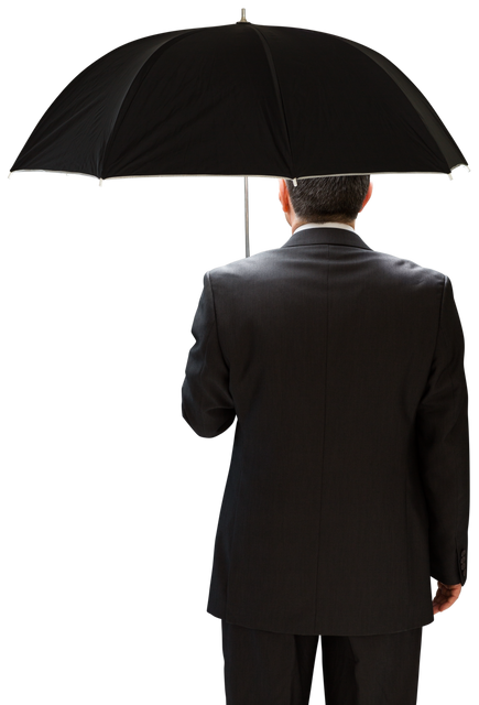 Transparent mature businessman holding umbrella wearing suit - Download Free Stock Videos Pikwizard.com