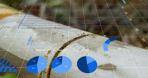Financial Data Visualization with Overlapping Charts on Grid