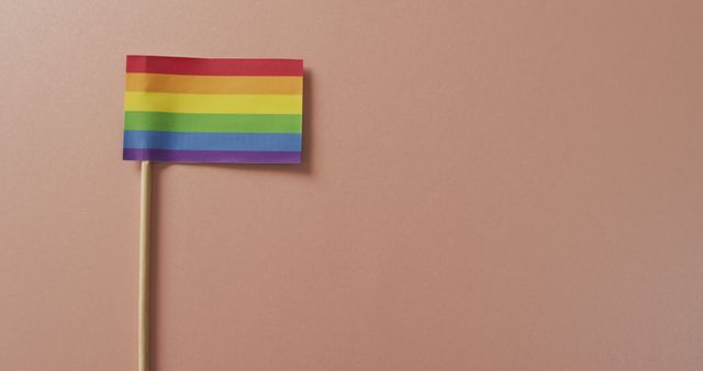 Close up of rainbow flag of pride on gray background - Download Free Stock Photos Pikwizard.com