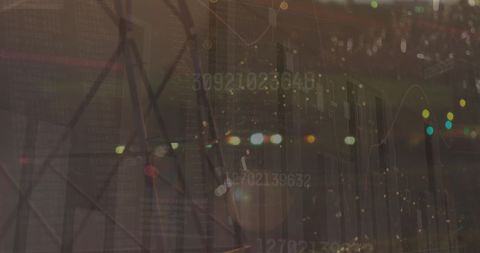 Futuristic Data Overlay on Urban Cityscape