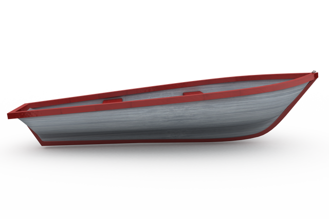 Transparent Red and White Empty Boat Isolated on Plain Background - Download Free Stock Videos Pikwizard.com