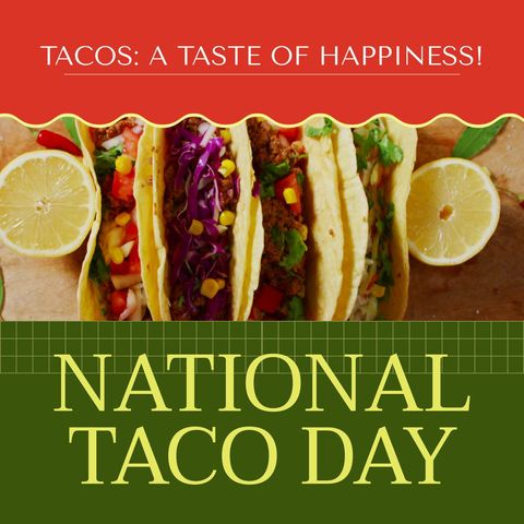 Celebrate National Taco Day with Delicious Tacos - Download Free Stock Templates Pikwizard.com