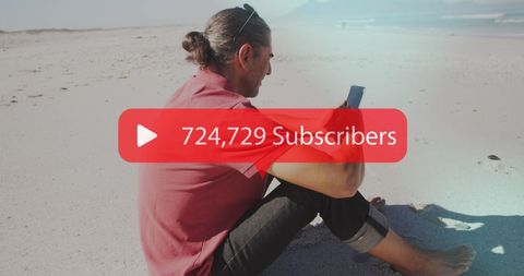 Social Media Influencer Using Smartphone on Beach - Download Free Stock Images Pikwizard.com