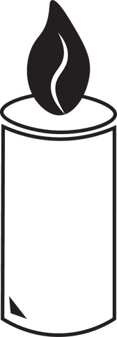 Black candle illustration on transparent background in vector style