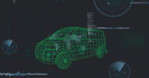 Advanced 3D Car Model With Digital Data Interface