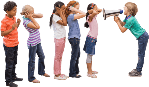 transparent classroom fun with children and megaphone - Download Free Stock Videos Pikwizard.com