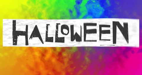 Vibrant Halloween Text on Colorful Background