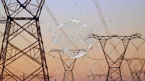 Global Connections Overlay on Electric Power Lines